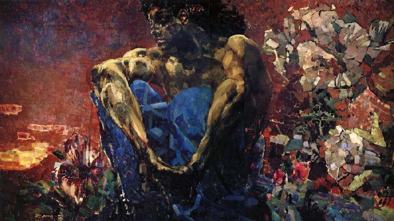 Mikhail Vrubel The Demon sat oil painting picture